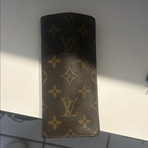 Louis Vuitton Brown and Gold Monogram Case glasses